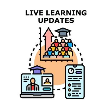 Live learning updates online education platform concept Stock Illustration