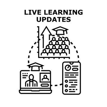 Live learning updates online education platform concept イラスト素材