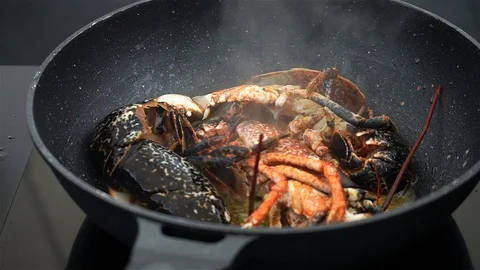 Live Lobster Being Cooked. Stock Footage 102845403