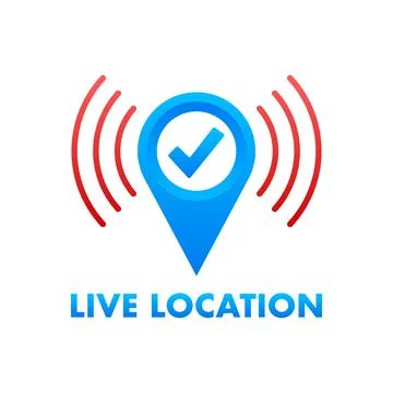 Live location. Pin location. Tracking position. Vector stock illustration. Stock Illustration