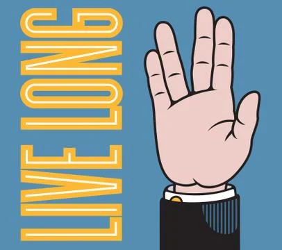 Live long hand vector Stock Illustration