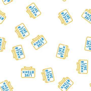Live lottery tv screen vector seamless pattern イラスト素材