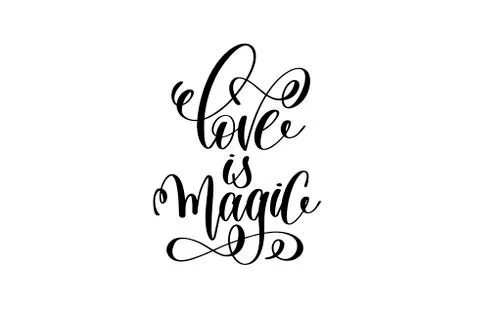 Live is magic - black and white hand lettering inscription Stock Illustration