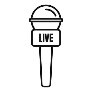 Live microphone icon outline vector. Camera press 库存插图
