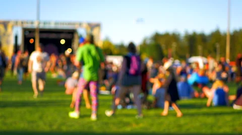 Live Music Festival Outdoor Crowd Audience, Popular Venue, Stage Entertainment Stock Footage 68448586