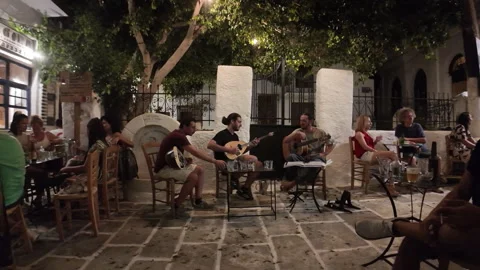 Live music in Ios Greece Stock Footage 311512533