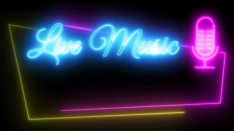 Live music neon light effect green screen background Video stock 273073033