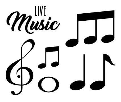 Live music notes patern Illustration