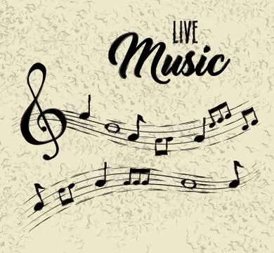 Live music notes patern Illustration