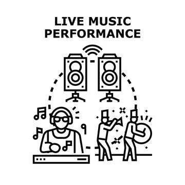 Live music performance concept vector illustration Stock Illustration
