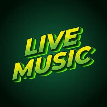 Live music. Text effect in 3D style for social media marketing ads Stock Illustration