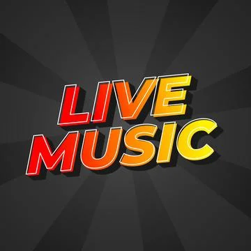 Live music. Text effect in 3D style for social media marketing ads Stock Illustration
