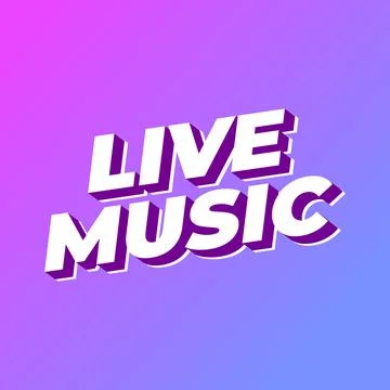 Live music. Text effect in 3D style for social media marketing ads Stock Illustration