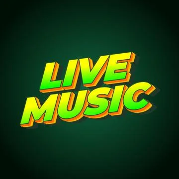 Live music. Text effect in 3D style for social media marketing ads Stock Illustration