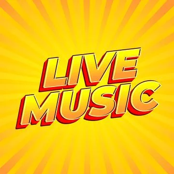 Live music. Text effect in 3D style for social media marketing ads Stock Illustration