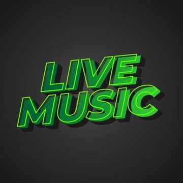 Live music. Text effect in 3D style for social media marketing ads Stock-Illustration