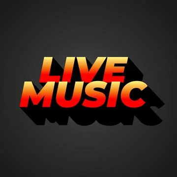 Live music. Text effect in 3D style for social media marketing ads Stock Illustration