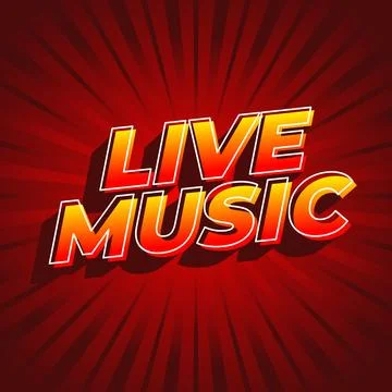 Live music. Text effect in 3D style for social media marketing ads Stock Illustration