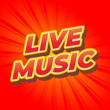 Live music. Text effect in 3D style for social media marketing ads Stock Illustration