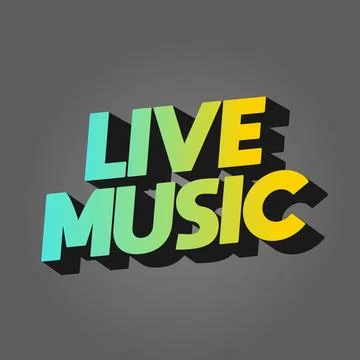 Live music. Text effect in 3D style for social media marketing ads Stock Illustration