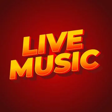 Live music. Text effect in 3D style for social media marketing ads Illustrazione stock
