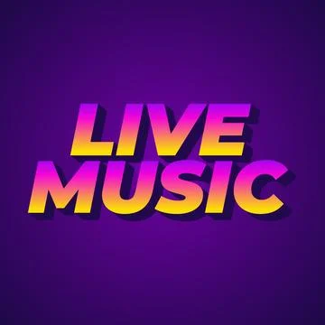 Live music. Text effect in 3D style for social media marketing ads Stock Illustration