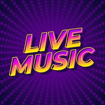 Live music. Text effect in 3D style for social media marketing ads Stock Illustration
