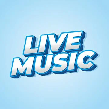 Live music. Text effect in 3D style for social media marketing ads Stock-Illustration