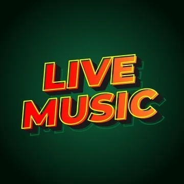 Live music. Text effect in 3D style for social media marketing ads Illustrazione stock