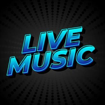 Live music. Text effect in 3D style for social media marketing ads Illustrazione stock
