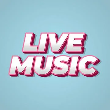 Live music. Text effect in 3D style for social media marketing ads Stock Illustration