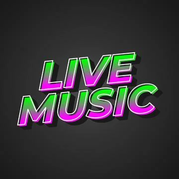 Live music. Text effect in 3D style for social media marketing ads Stock Illustration