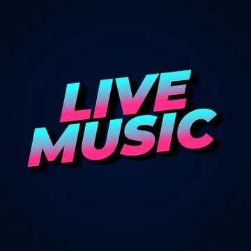 Live music. Text effect in 3D style for social media marketing ads Ilustração Stock
