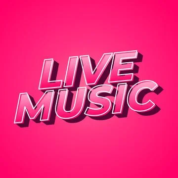 Live music. Text effect in 3D style for social media marketing ads Stock Illustration