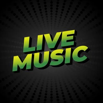 Live music. Text effect in 3D style for social media marketing ads Illustrazione stock