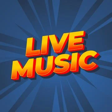 Live music. Text effect in 3D style for social media marketing ads Ilustração Stock