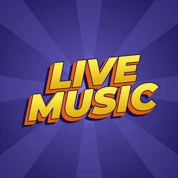 Live music. Text effect in 3D style for social media marketing ads Stock Illustration
