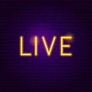 Live Neon Label Stock Illustration