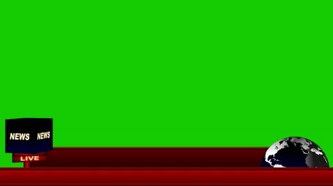 Live News Flash Lower Third on a Green Screen Background Stock Footage 64161208