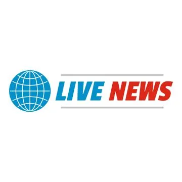 Live news program icon, flat style. Stock Illustration