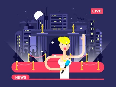 Live news reporter Stock Illustration