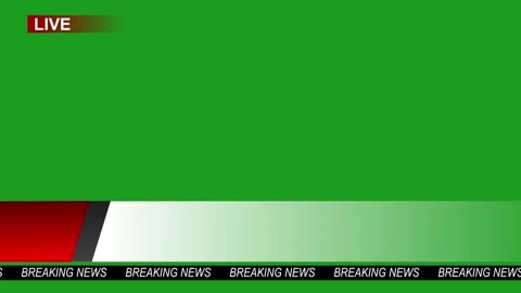 Live News Ticker Lower Third Green Screen Background Stock-Footage 318996228