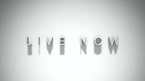 Live now 3D title animation with shadows on a white background Stock Footage 297672953