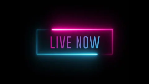 Live now Neon text typography animation 4k video Stock Footage 278724909