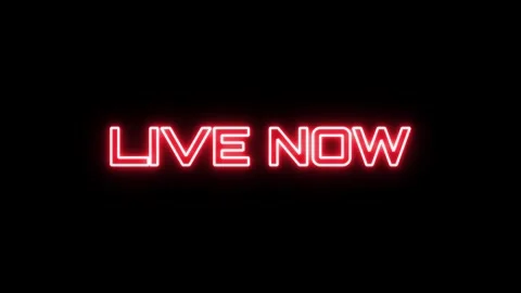 Live now Neon text typography animation 4k video Stock Footage 306044839