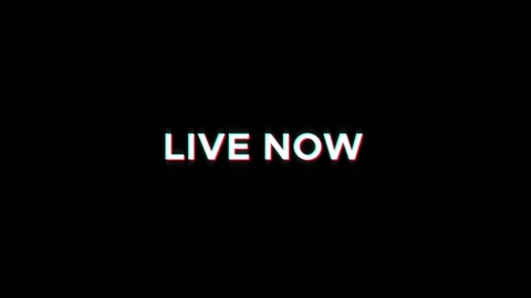 Live now text glitch animation effect streaming and broadcast video Video stock 313297244