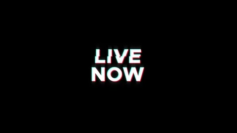 Live now text glitch animation effect streaming and broadcast video Video stock 313297260