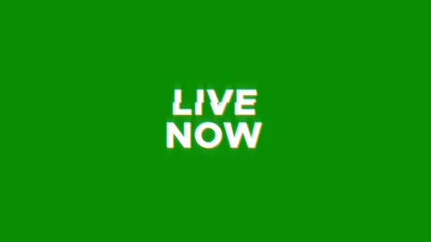 Live now text glitch animation effect streaming and broadcast video Stock Footage 313297261