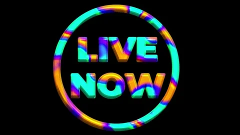 Live Now! Vibrant 3D Text Graphic Design Stock Footage 311695732