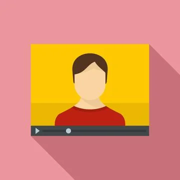 Live online learning icon, flat style Stockillustratie